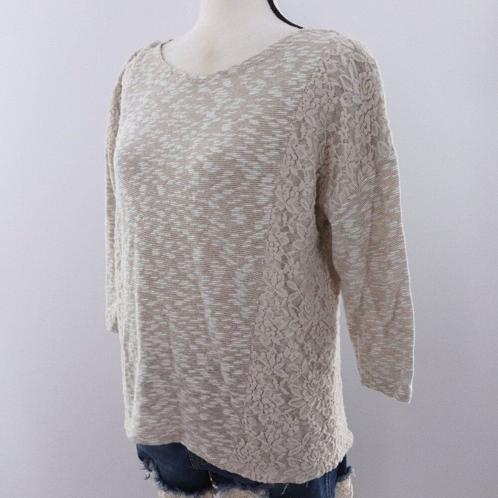 Chicos |‎ 3/4 Sleeve Lace Contrast Top 1 Medium